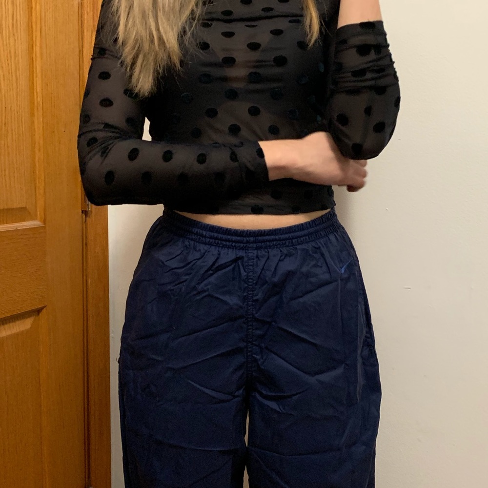 Navy Blue Nike Windbreaker Pants / Track Pants